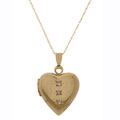 14k Yellow Gold 3-diamond Heart Locket