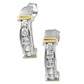 Sterling Silver Two Tone CZ Earrings
