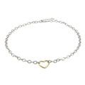 Sterling Silver 18k Gold Heart Necklace