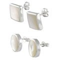 Sterling Silver Mother of Pearl Stud Earrings