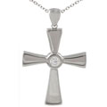 Sterling Silver CZ Cross Necklace