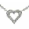 Sterling Silver Pave CZ Heart Necklace
