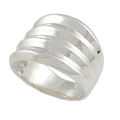Sterling Silver Chunky Vertical Lined Ring