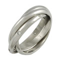 Stainless Steel Cubic Zirconia Accent Rolo Ring