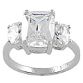 Sterling Silver Three Stone CZ Ring