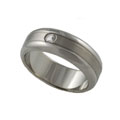 Stainless Steel Band with CZ Accent