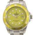Helbros Men's Yellow Lime Dial Steel Watch