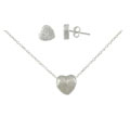 Sterling Silver Heart Necklace and Earring Set