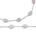 Sterling Silver Princess Cut Link CZ Bracelet