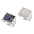 Sterling Silver Abalone/ Mother of Pearl Ring