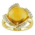 14k Gold 1/5ct Diamond Citrine Ring