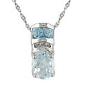 10k White Gold Diamond Multiple Gemstone Pendant