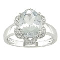 14k White Gold Diamond Aquamarine Ring