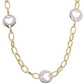 14k Two-tone Gold Heart Station Necklace