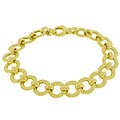 14k Yellow Gold Polished Design Link Bracelet