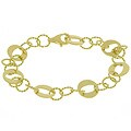 14k Gold Twist Open Round Link Bracelet