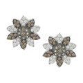 14k White Gold 2ct TDW Diamond Flower Earrings