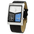 Geneva Platinum Men's 3-dial World Traveler Watch