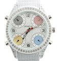 Geneva PlatinumRhinestone Chronograph Style Watch
