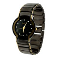 Geneva Platinum Men's Black Steel Watch