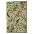 Hand-hooked Midnight Garden Ivory Wool Rug (3'9 x 5'9)