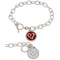 Sterling Silver Whimsical Heart Charm Bracelet