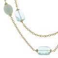 14k Goldfill Aqua Blue Gemstone Necklace (36 in.)