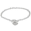 Sterling Silver Diamond Heart Toggle Necklace