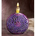 Kahar Purple Mosaic Round Botanical Oil Lamp