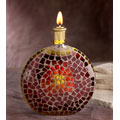 Kahar Red Mosaic Round Botanical Oil Lamp