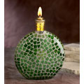 Kahar Green Mosaic Round Botanical Oil Lamp