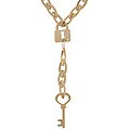 14k Gold Contempo Lock Lariat Necklace