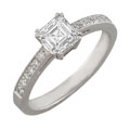 Platinum 7/8ct TDW Asscher-cut Diamond Engagement Ring