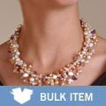Pearl and Gems Necklace (Case of 5)