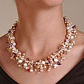 Gemstone and Cultured Freshwater Pearl Necklace