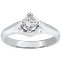 14k Gold 3/8ct TDW Princess Diamond Solitaire Ring (H-I, SI)