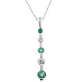 Diamond and Emerald Pendant in 14k White Gold