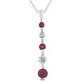 14k White Gold Ruby Diamond Pendant