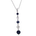 14K White Gold Sapphire 1/3ct Diamond Pendant
