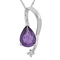 10k White Gold Amethyst Pendant