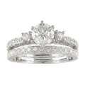 14k White Gold 1-1/2 ct TDW Round Diamond Bridal Ring
