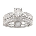 14k White Gold 1ct TDW Diamond Wedding Ring Set