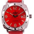 Helbros Men's Colorama Red Dial Strap Watch