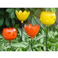 Flower Votive Outdoor Stakes (Set of 4)