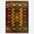 Hand-woven Kilim Burgundy Jute/ Wool Rug (8' x 10')