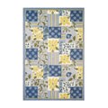 Hand-hooked Patchwork Blue Wool Rug (8' x 11')