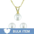 14k Gold Freshwater Pearl Earrings & Pendant (Case of 3)