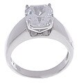 Sterling Silver Asscher-cut CZ Ring