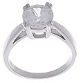 Sterling Silver Round CZ Solitaire Ring