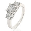 18k Gold 2-1/10ct TDW Diamond Three-Stone Ring (G-H, VS)
